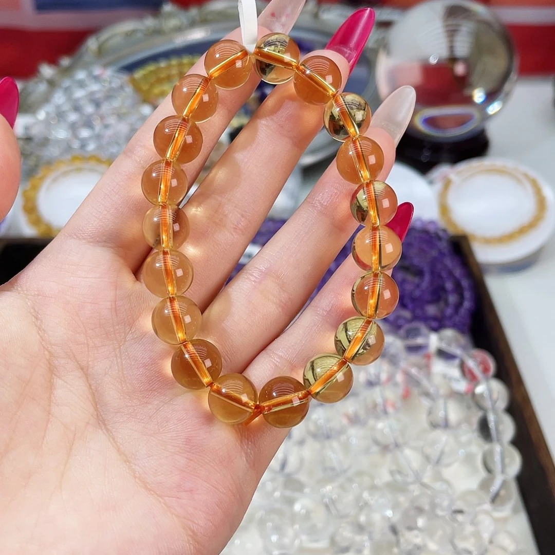 玉10mm净水黄手链