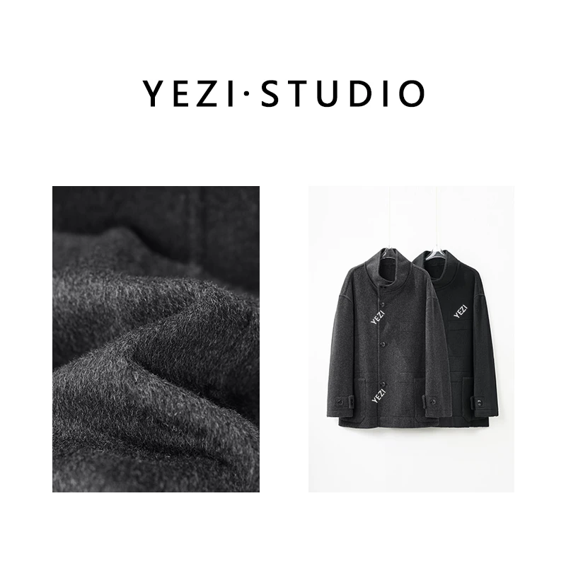 【明星私服】甄选立绒100羊.毛定织老钱风立领毛呢上衣外套25309014