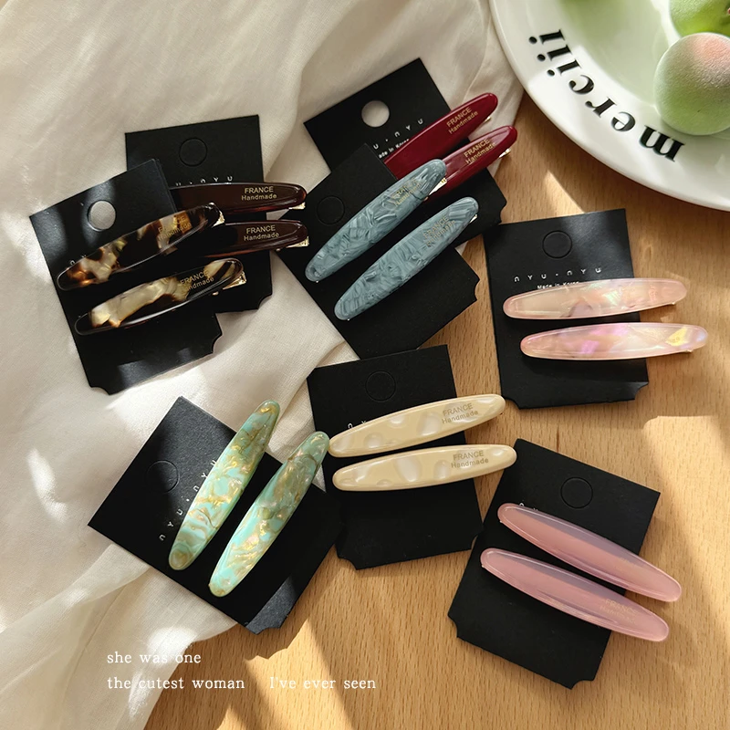 韩国氛围感醋酸碎发夹女2025新款高端边夹侧边发卡一字夹鸭嘴夹子