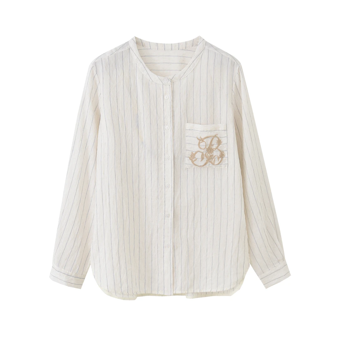【南方优雅】夏日度假风轻奢感竖条防晒衬衫