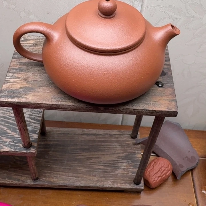 茶壶紫砂原矿半手工降坡寒江150cc