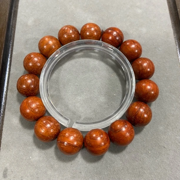 B678血檀 卡1.5cm单圈圆珠手串