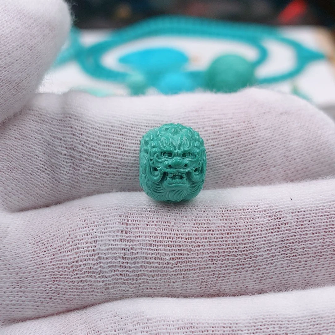 绿松石未镶嵌龙珠13.1-10.9mm