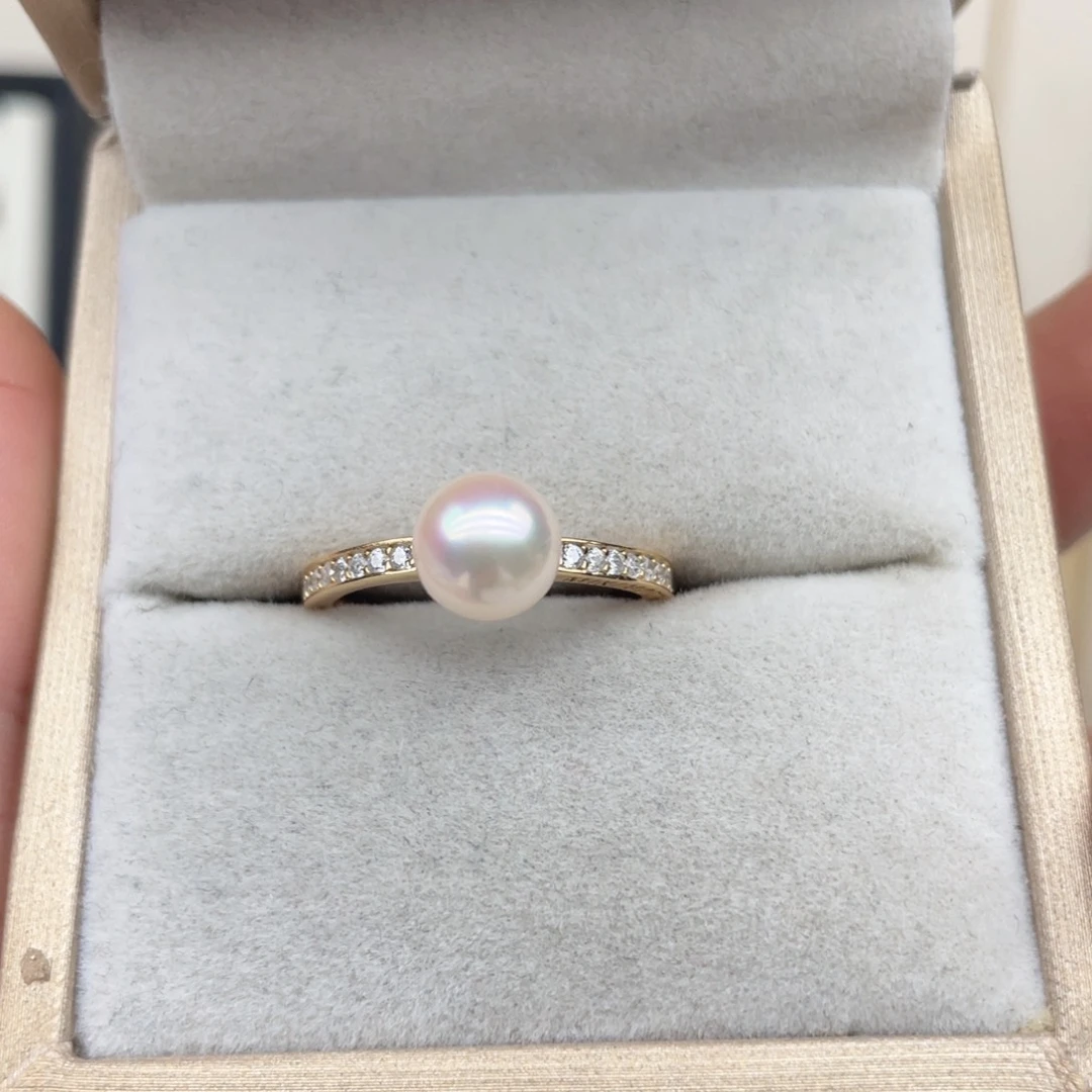 海水珍珠戒指银S925镶嵌G42