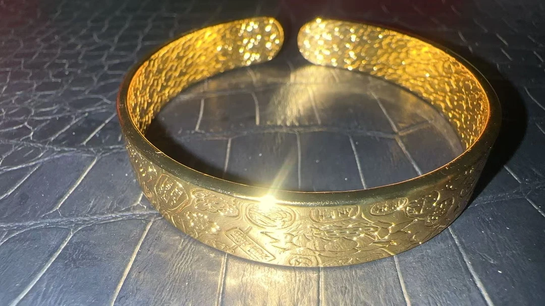 足银手镯 原创轻奢时尚百搭黄色手镯 ys71404