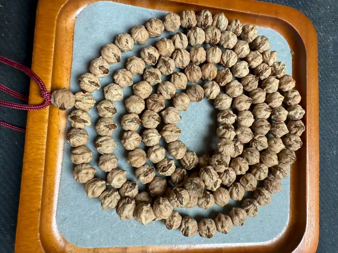 西藏百香籽红芽横打精挑饱满圆润108脖挂