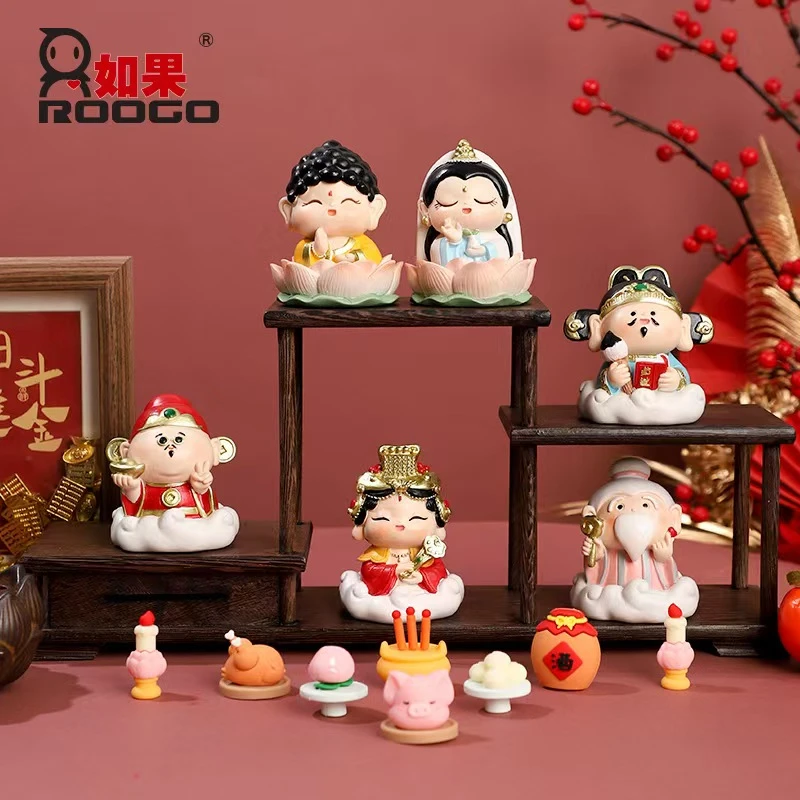 欢喜神仙摆件五路财神爷办公桌装饰