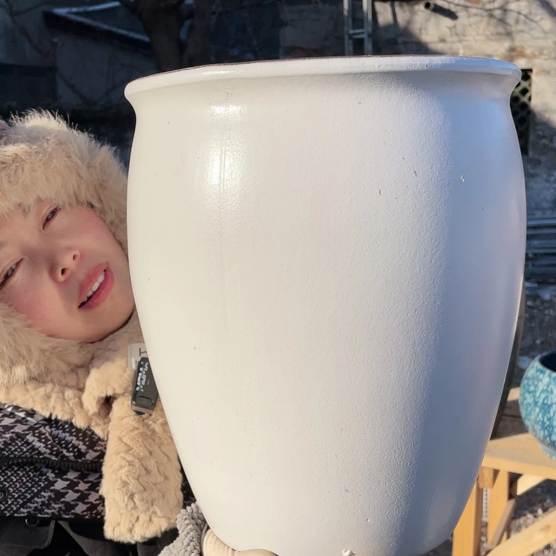 红陶王嫂花盆0115-大人健健康康