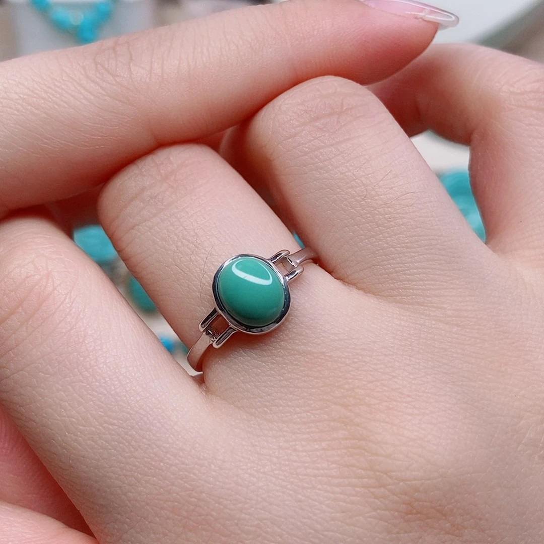 绿松石戒指银S925镶嵌