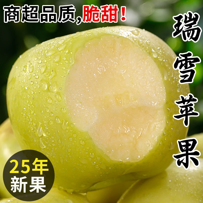 正宗山东瑞雪苹果新鲜采摘脆甜多汁果香浓郁新鲜青苹果