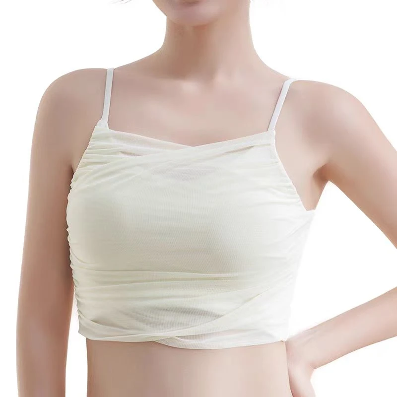 dh07薄纱拼色吊带瑜伽背心