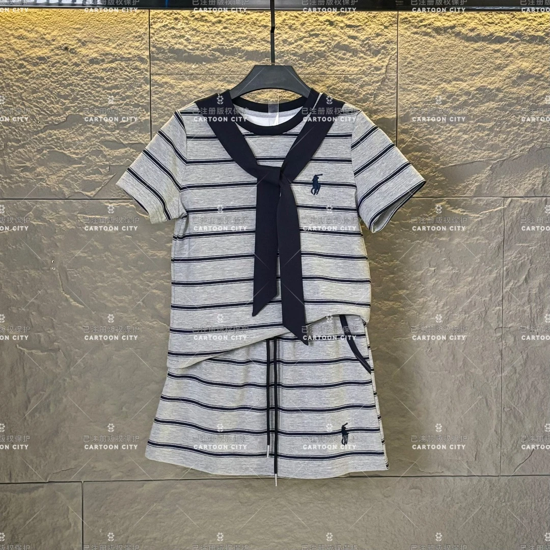 WMA-A427设计师款丨减龄系列宽松版夏季透气T恤短裙休闲圆领套装