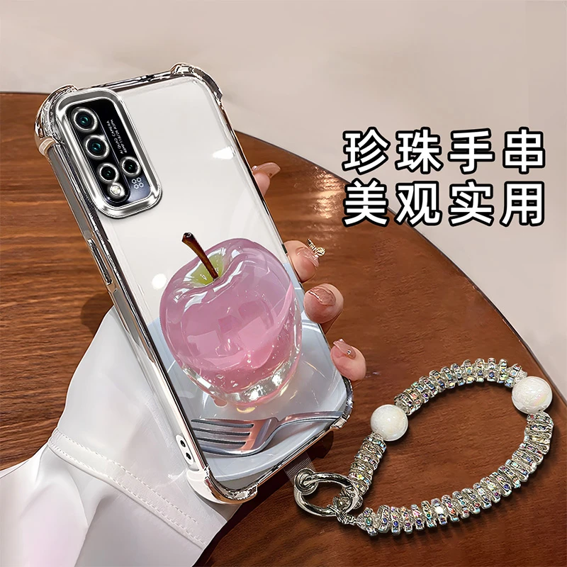 适用于【华为】Nova5/Pro时尚创意水晶苹果全包电镀四角防摔手机壳