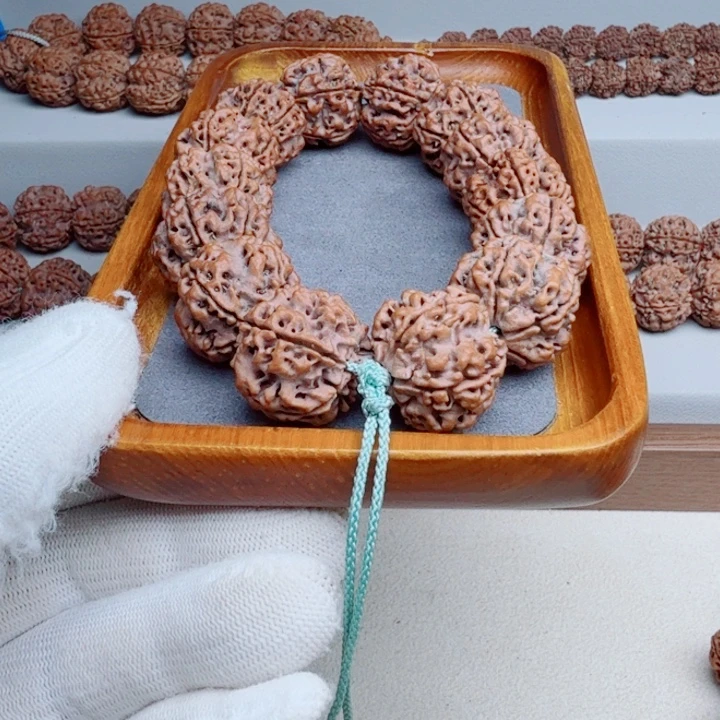 金刚菩提手串原生态安娜老籽五星梅花双龙订制23+姜黄皮