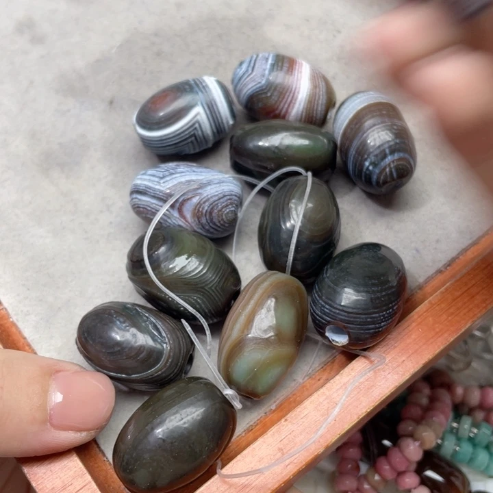玛瑙/玉髓合金珠宝半成品一个18x25m玛瑙隔珠