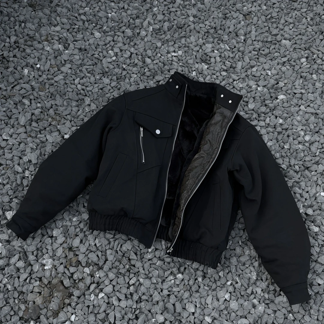 GoldBoy【座山蟒】蛇年限定短款解构立领夹克外套