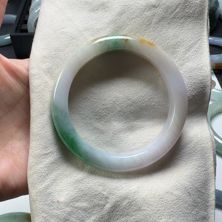 翡翠手镯未镶嵌7号54.5正圈棉筋