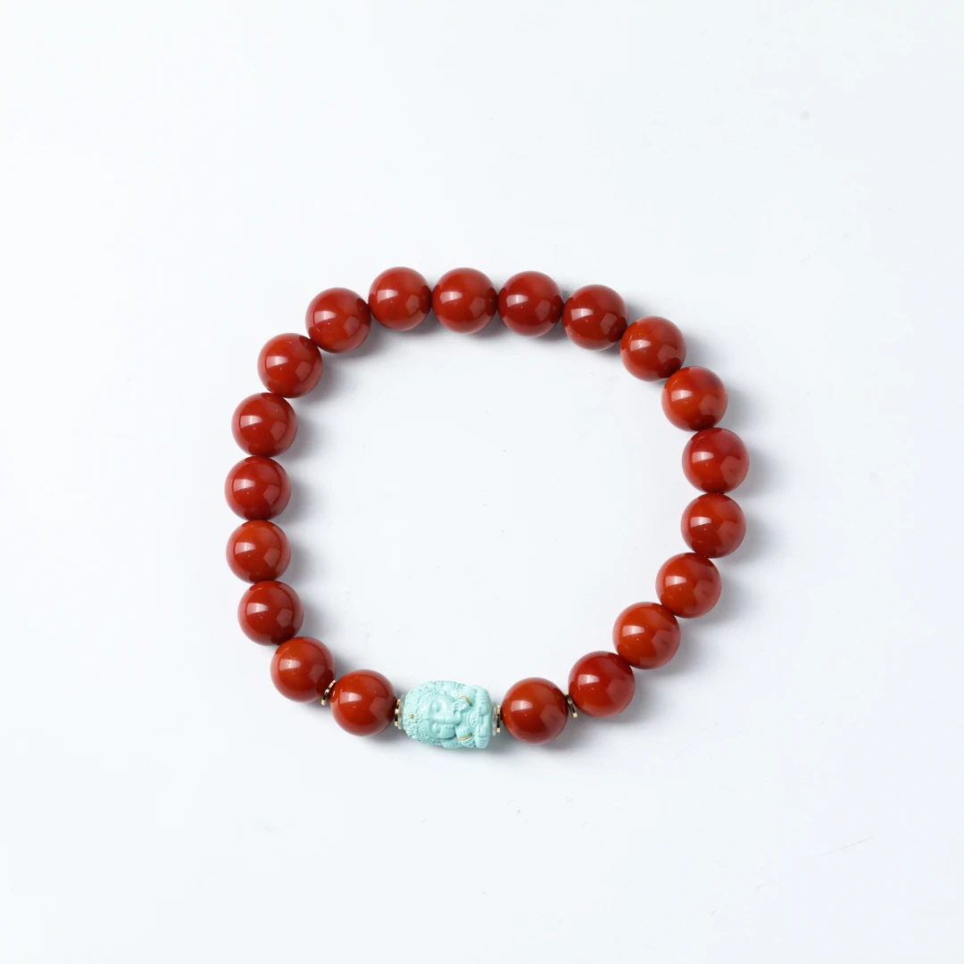 【竞拍】 满色满肉南红单圈 小象神款 XQW4-1