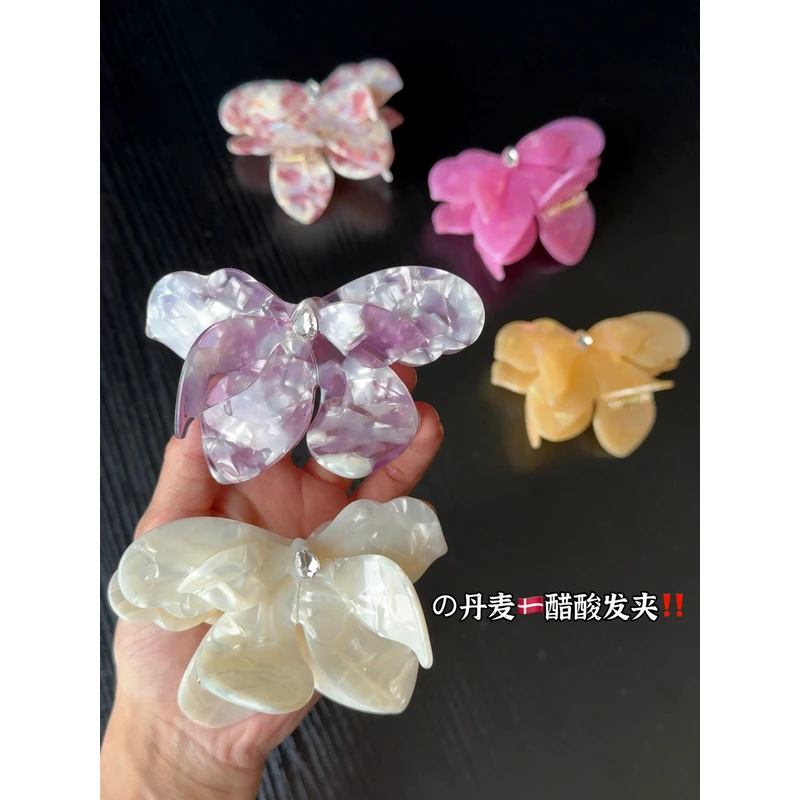 精致耀眼~立体醋酸抓夹网红精致带钻气质发夹女鲨鱼夹旅行发卡