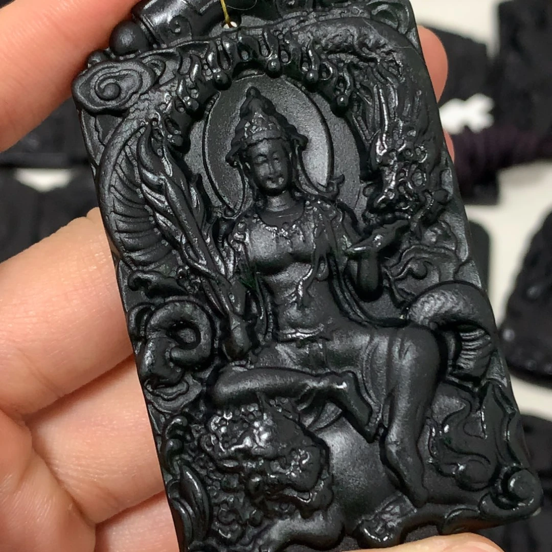 天然缅甸a货钢琴黑挂件