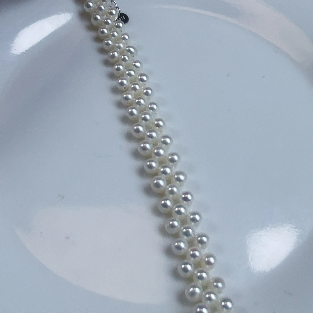 淡水珍珠银S925镶嵌手绳