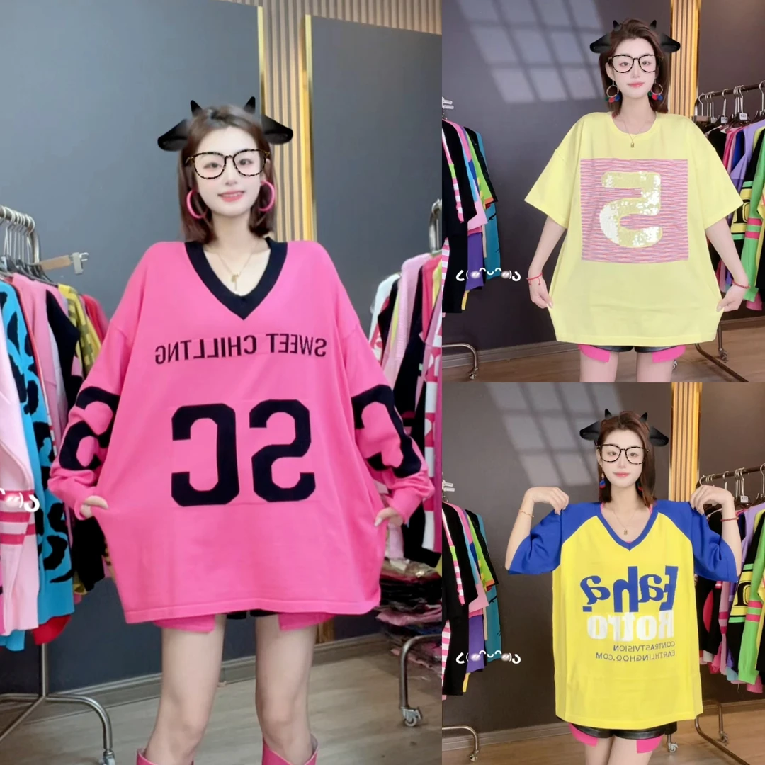 早春宽松慵懒风欧货网红时尚潮流宽松中长袖款针织韩版针织衫