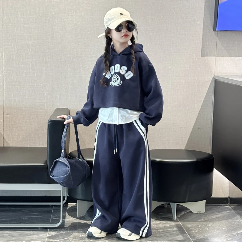 女童卫衣套装秋装2025新款女大童炸街衣服儿童秋季韩系穿搭运动服