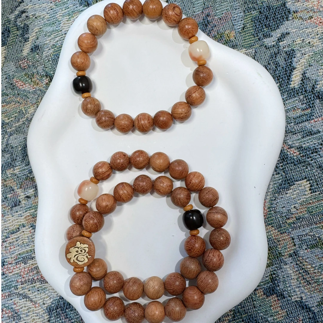 鱼不语 缅甸花梨菩提手串单圈双圈 原创简洁时尚大方男女情侣