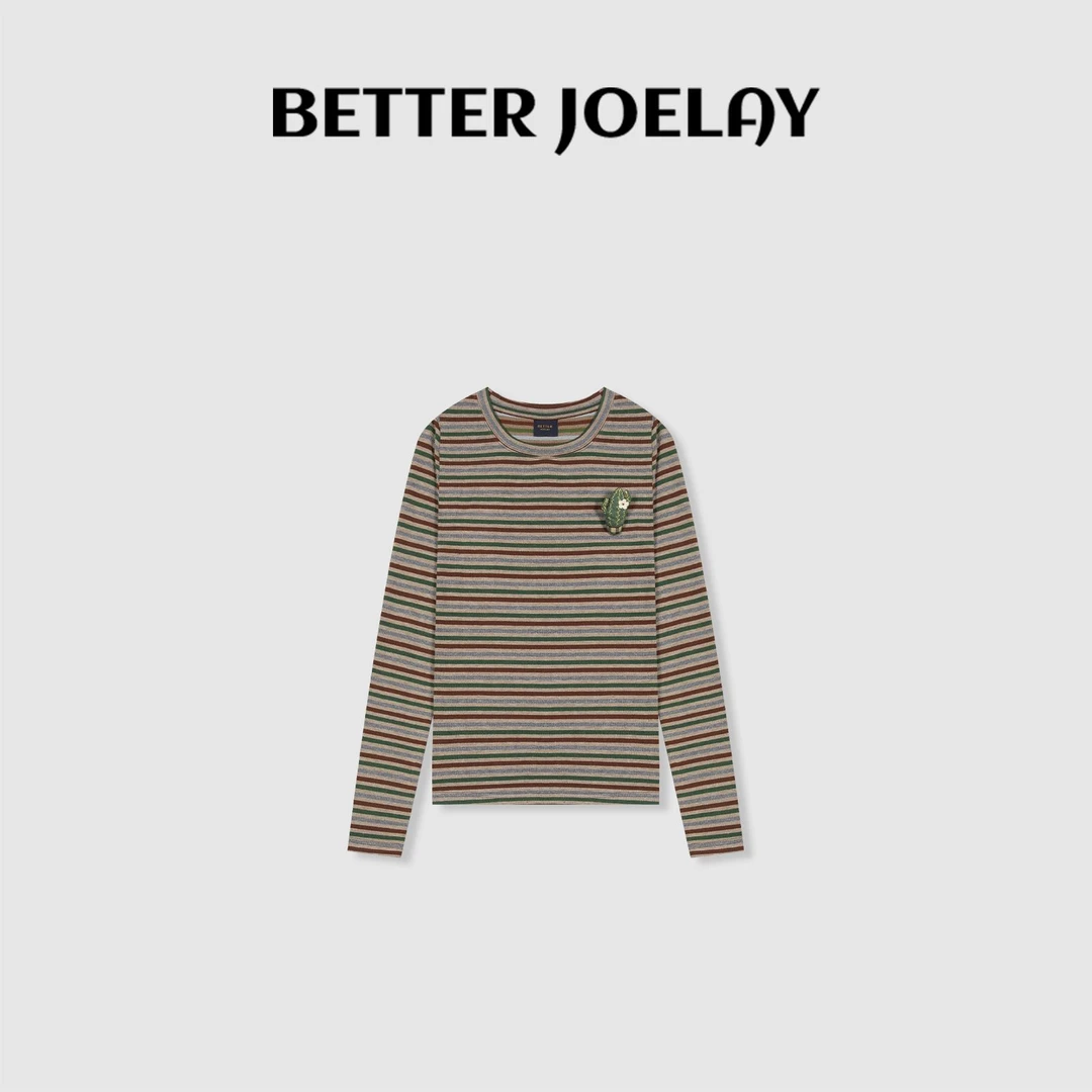 BETTER JOELAY-【戈壁色谱】时尚百搭T恤长袖慵懒简约KH3552