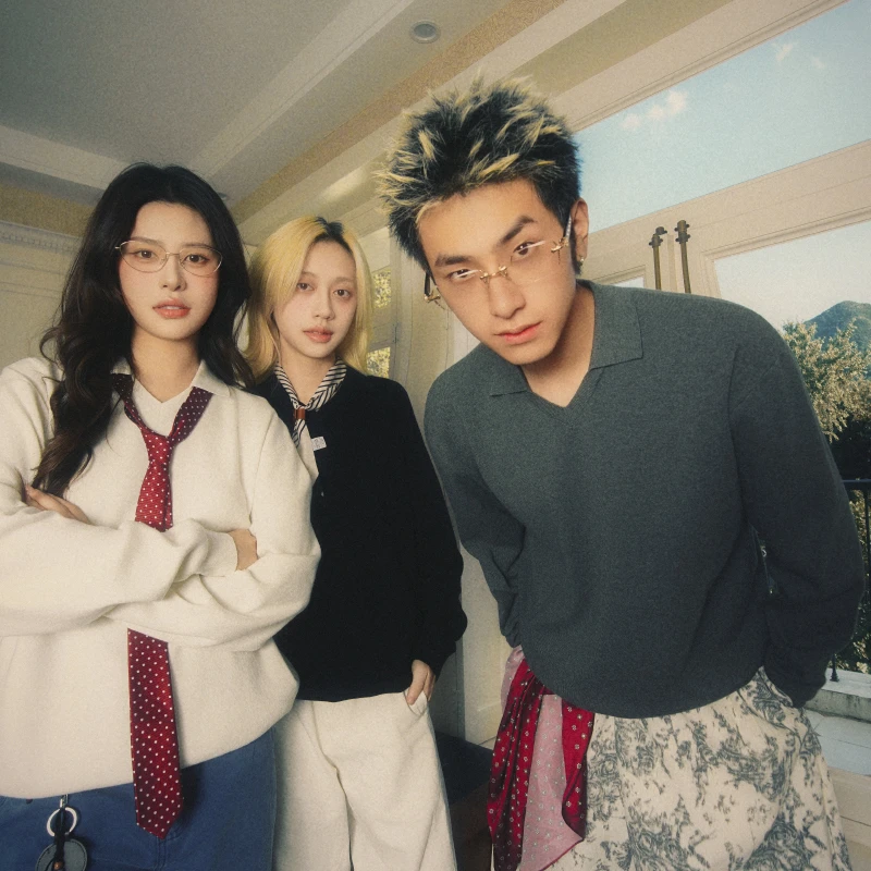 SOSTINE「海鸥领 毛衣」早秋14针48支密织老钱风POL0衫男女针织衫