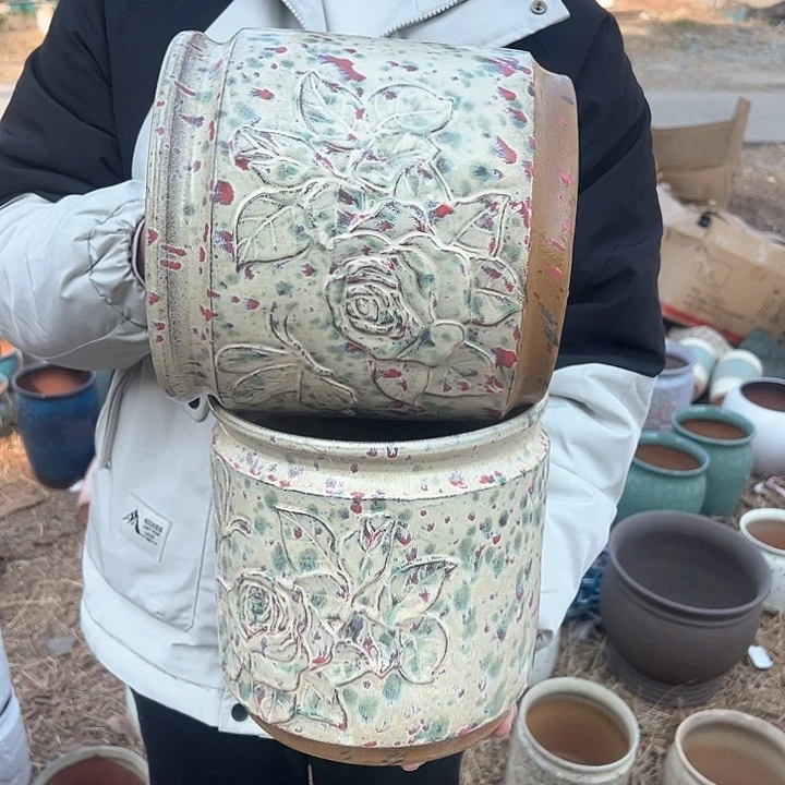 紫砂花盆高度22口21