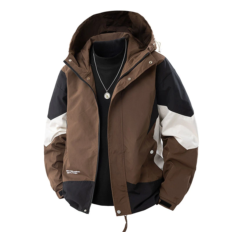 U11studios时尚防水潮流休闲夹克男士运动户外连帽防风保暖大码