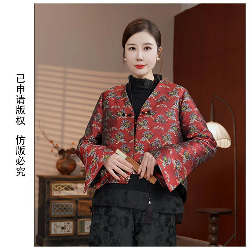 2407【繁花似锦】复古新中式短外套2025年秋冬季款