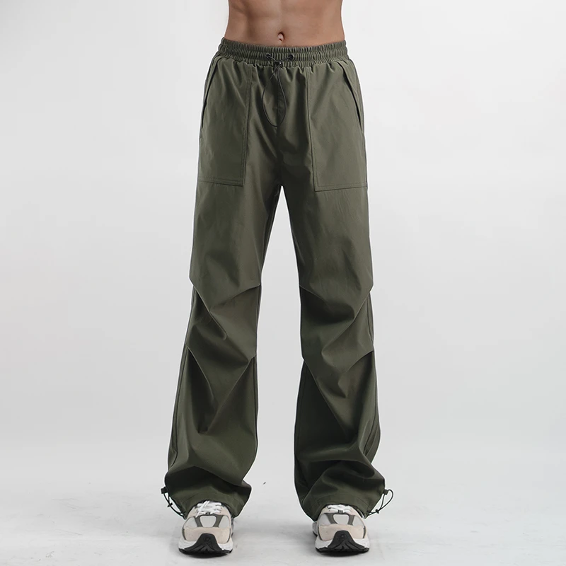 梦泡官方2025年新款军绿色工装休闲裤子男男款宽松男士冰丝休闲裤
