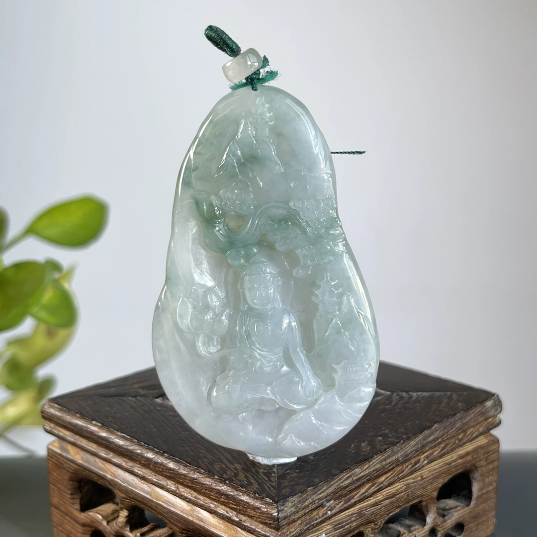 JCA20-136  天然缅甸A货翡翠 佛观天下