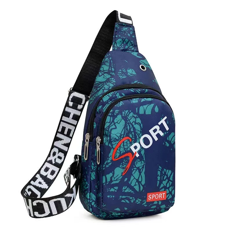 迷彩胸包休闲包布小背包手机肩包出行随身休闲肩包轻便卡通胸前包