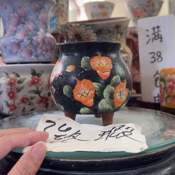景德镇手绘花盆满38包邮偏远地区除外