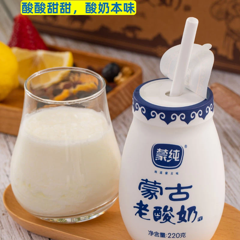 蒙古老酸奶220g*12罐 无添加剂 生牛乳低温发酵乳 健康食品益生菌