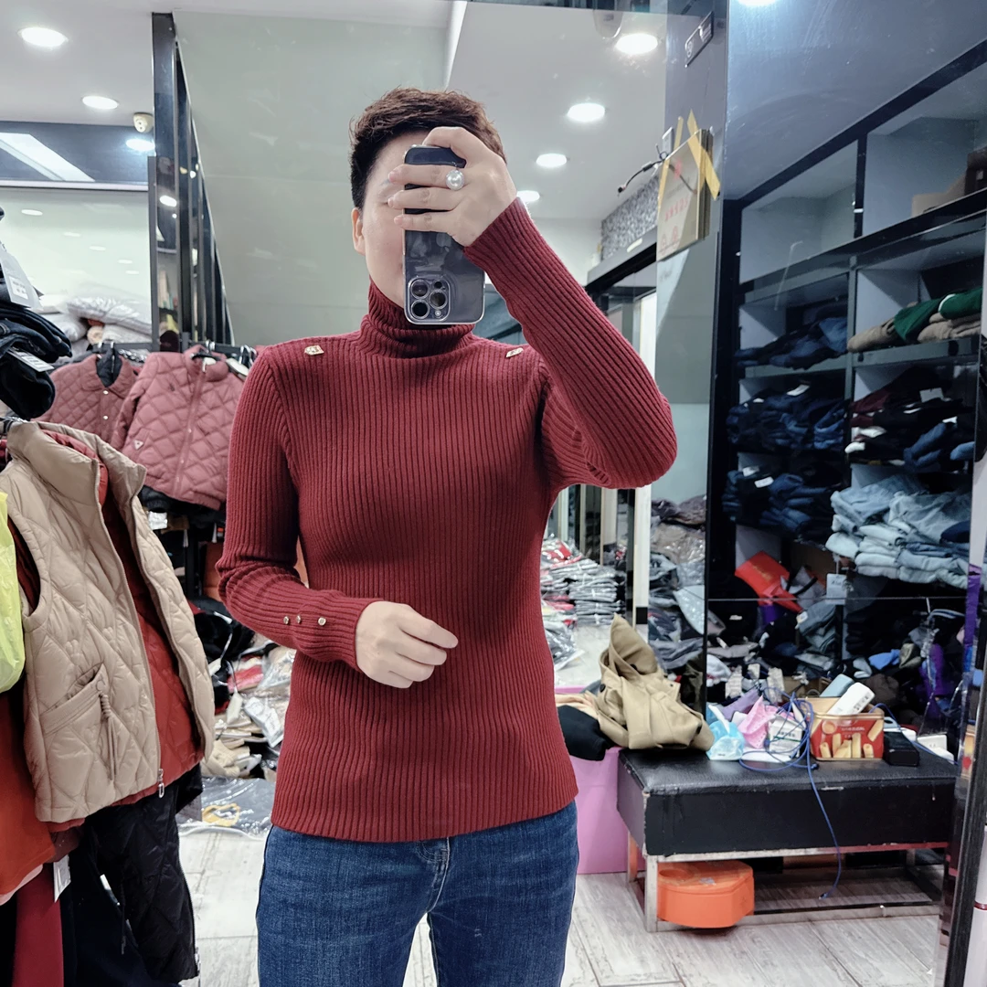 特别暖和高弹力高领堆堆领7色毛衣7977品