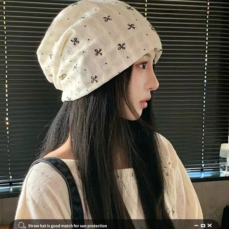 月子帽春秋产妇帽亲肤网孔透气包头涤纶孕妇套头帽产后堆堆帽gc