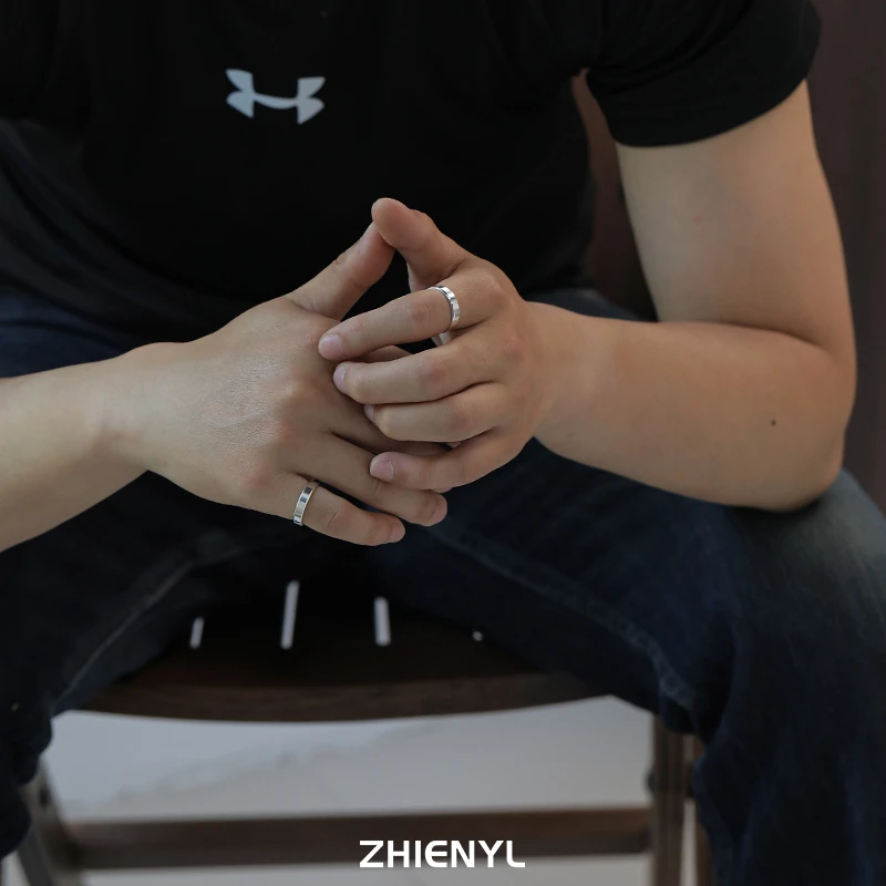 足银戒指 平安无事素圈银戒指999纯银戒指闭口不掉色情侣七夕送礼