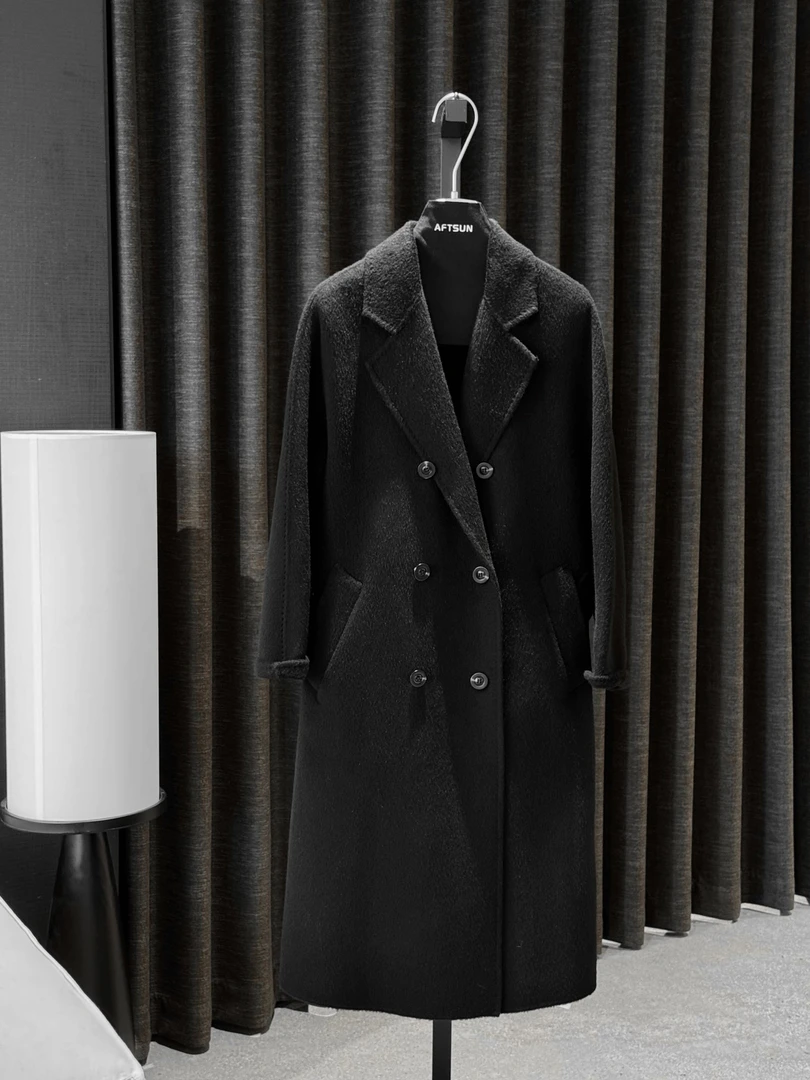 【DY张小张CC】女装设计师呢大衣毛呢100骆驼绒长款女大衣801