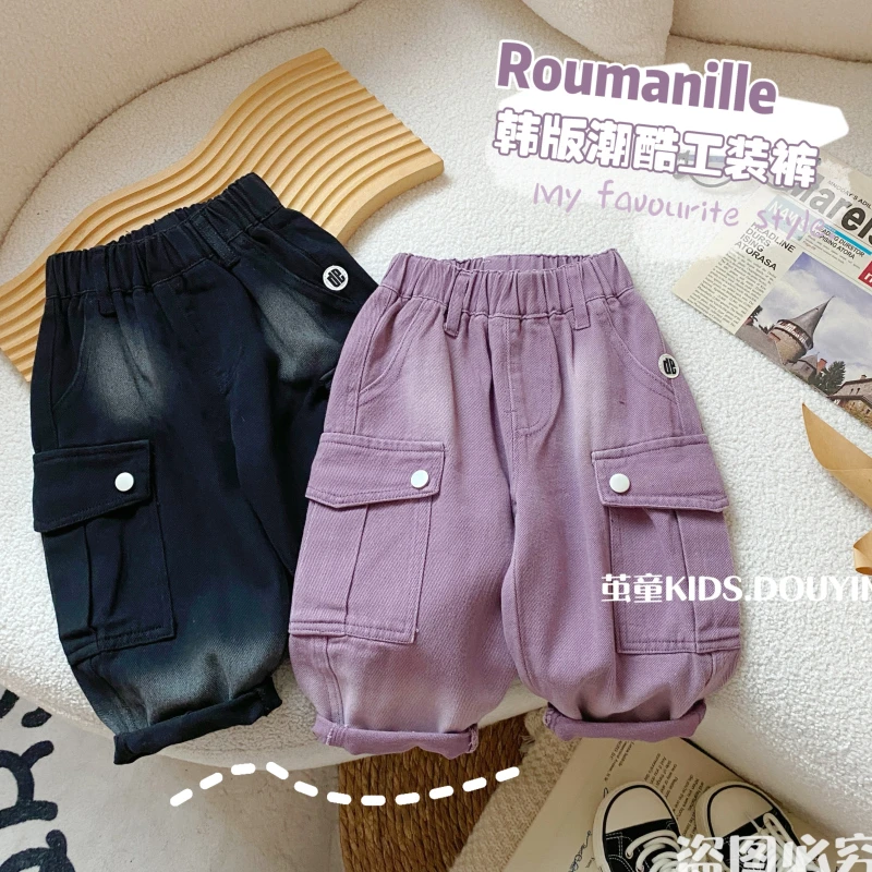 【萌娃穿搭】Q252春秋小童工装棉布裤男女宝宝秋季新品休闲百搭