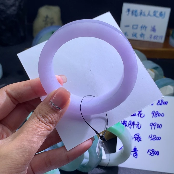 定制翡翠未镶嵌手镯定金