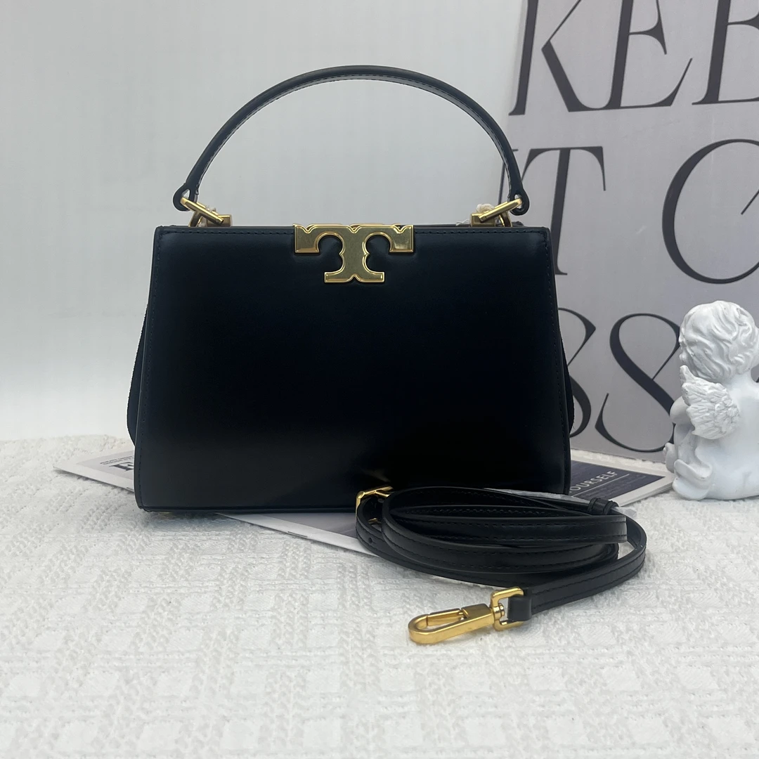 99新 TORY BURCH/汤丽柏琦 Eleanor黑色小号手提包斜挎包 036贵妃