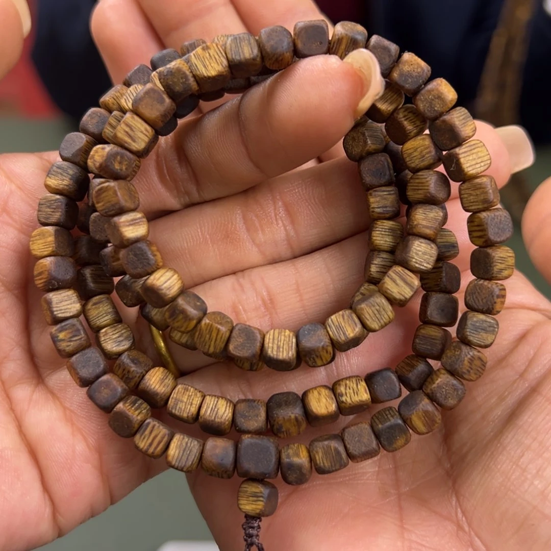 沉香手串海南老白棋板头卡5/14g多圈多样性发一