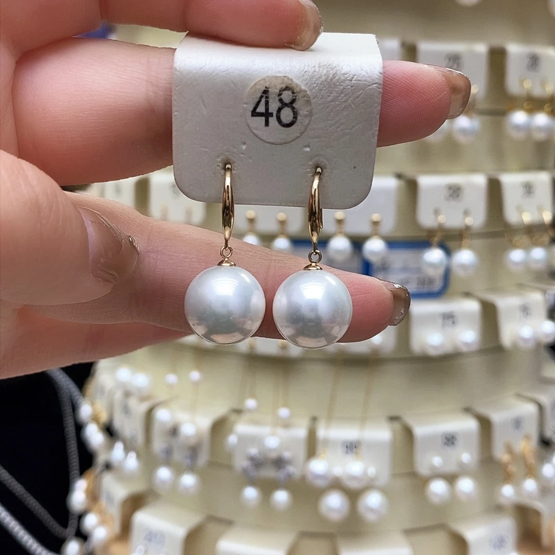 淡水珍珠耳饰18K金镶嵌