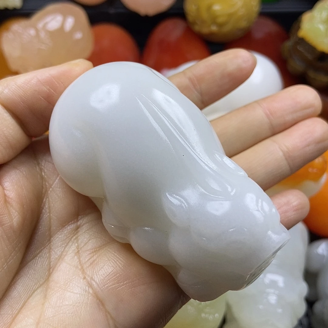 无花朵原石手把件