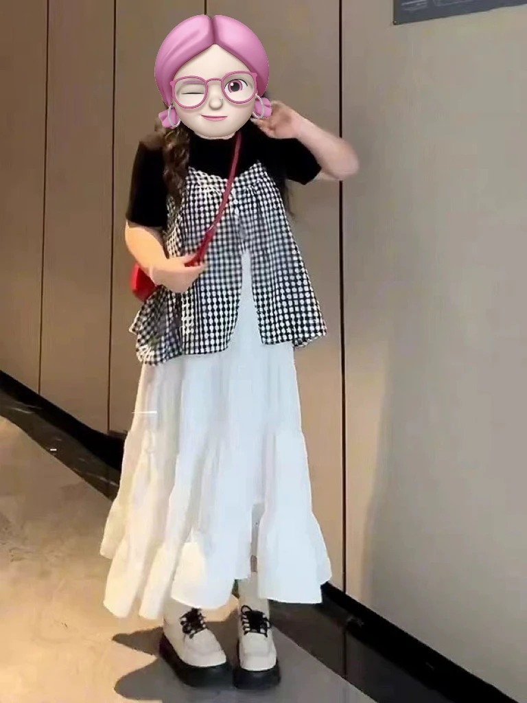 孙优秀推荐叠穿两件套半袖打底➕拼接吊带裙