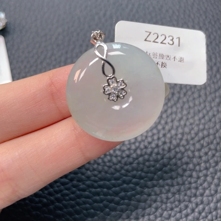 翡翠银S925镶嵌吊坠(不含链)